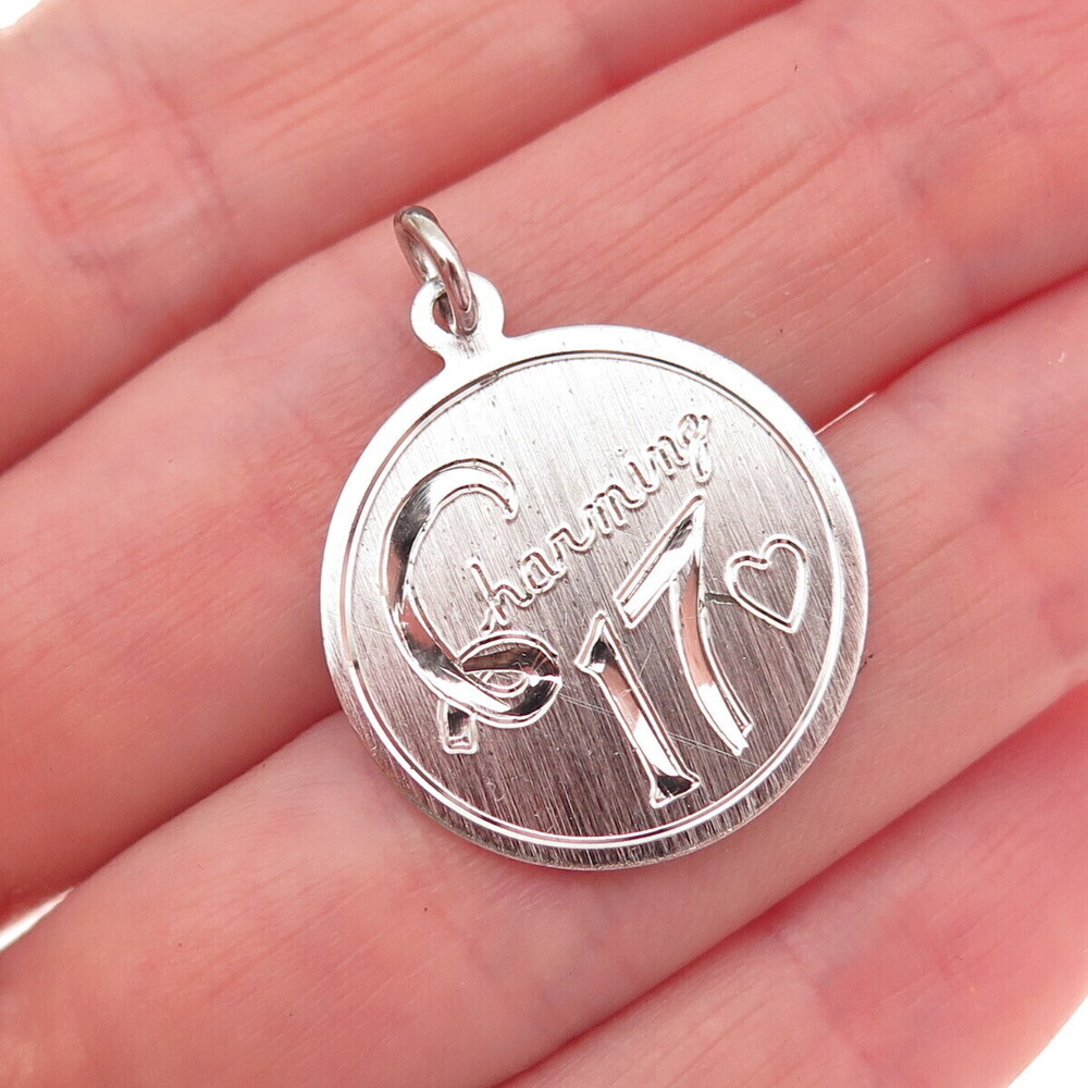 Elco 925 Sterling Silver Vintage Charming 17 Charm Pendant